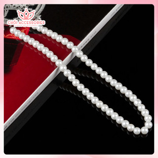 Vòng cổ choker hạt trai nhân tạo trơn Chồi accessories phong cách cổ điển nhiều size - B126