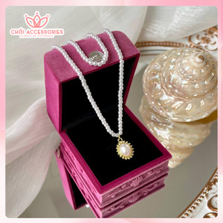Tổng hợp Vòng cổ dây chuyền nữ nhiều mẫu ngọc trai nhân tạo dáng mảnh Chồi accessories