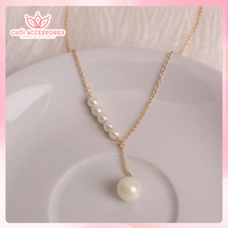 Tổng hợp Vòng cổ dây chuyền nữ nhiều mẫu ngọc trai nhân tạo dáng mảnh Chồi accessories