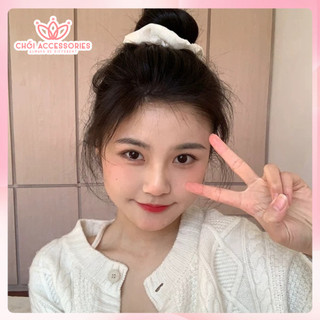 Buộc tóc vải satin Chồi accessories, scrunchies vải lụa satin phồng xinh xắn nhiều màu - Y014