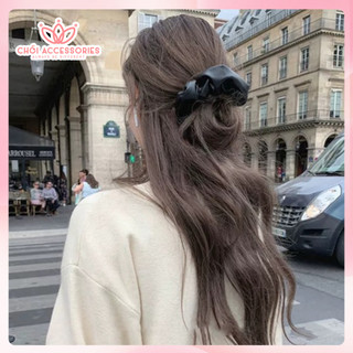 Buộc tóc vải satin Chồi accessories, scrunchies vải lụa satin phồng xinh xắn nhiều màu - Y014