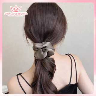 Buộc tóc vải satin Chồi accessories, scrunchies vải lụa satin phồng xinh xắn nhiều màu - Y014