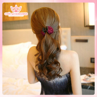 Cặp tóc càng cua nơ hoa lụa thanh lịch Hàn Quốc nhiều màu Chồi accessories - Y107
