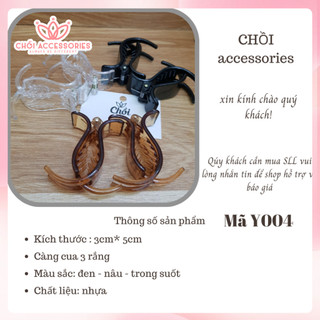 Set 2c Kẹp tóc càng cua 3 răng bóng cặp tóc nhiều màu chắc chắn Chồi accessories Y004