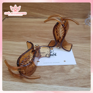 Set 2c Kẹp tóc càng cua 3 răng bóng cặp tóc nhiều màu chắc chắn Chồi accessories Y004