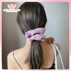 Dây buộc tóc vải scrunchies bóng ánh nhũ nữ tính đáng yêu Chồi accessories - K029