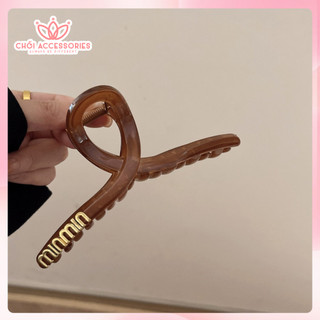 Kẹp tóc nhựa, Cặp Tóc càng cùa đính chữ Chồi accessories phong cách hàn quốc cho bạn nữ K448