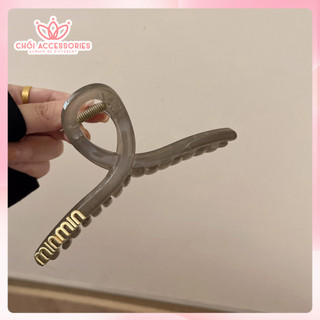Kẹp tóc nhựa, Cặp Tóc càng cùa đính chữ Chồi accessories phong cách hàn quốc cho bạn nữ K448