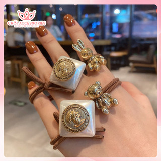 Buộc tóc, chun buộc tóc hình icon kèm tag thỏ Chồi accessories, gấu xinh xắn đáng yêu  K392