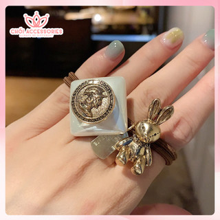 Buộc tóc, chun buộc tóc hình icon kèm tag thỏ Chồi accessories, gấu xinh xắn đáng yêu  K392