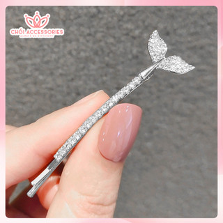 Kẹp tóc đính đá hình đuôi cá xinh xắn Chồi accessories phong cách tiểu thư sang chảnh K066