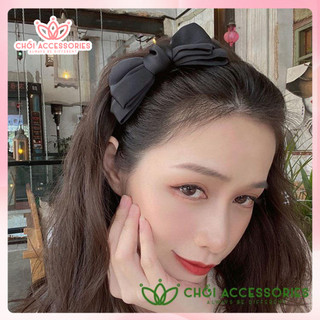 Bờm tóc nơ lụa hai tầng, bờm tóc nữ tính Chồi accessories phong cách Hàn Quốc - Y043