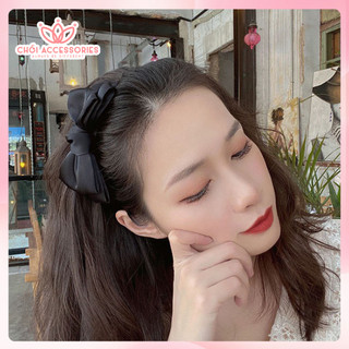 Bờm tóc nơ lụa hai tầng, bờm tóc nữ tính Chồi accessories phong cách Hàn Quốc - Y043