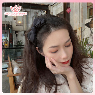 Bờm tóc nơ lụa hai tầng, bờm tóc nữ tính Chồi accessories phong cách Hàn Quốc - Y043
