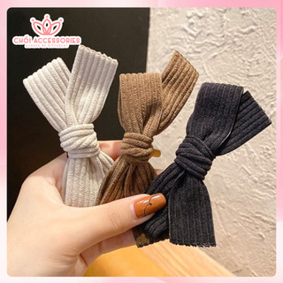 Kẹp tóc nơ nỉ nhung lớn xinh xắn cho bé gái màu đen và trắng Chồi accessories - Y110