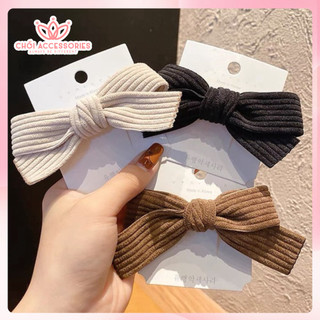Kẹp tóc nơ nỉ nhung lớn xinh xắn cho bé gái màu đen và trắng Chồi accessories - Y110