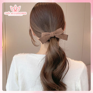Kẹp tóc nơ nỉ nhung lớn xinh xắn cho bé gái màu đen và trắng Chồi accessories - Y110