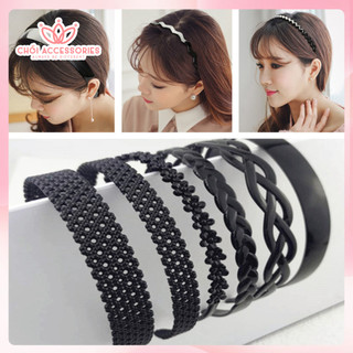 Bờm tóc nhựa đen Chồi accessories, cài tóc nhựa có răng không gãy tóc màu đen nhiều kiểu - K218