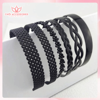 Bờm tóc nhựa đen Chồi accessories, cài tóc nhựa có răng không gãy tóc màu đen nhiều kiểu - K218