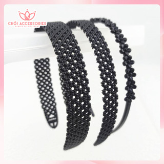 Bờm tóc nhựa đen Chồi accessories, cài tóc nhựa có răng không gãy tóc màu đen nhiều kiểu - K218