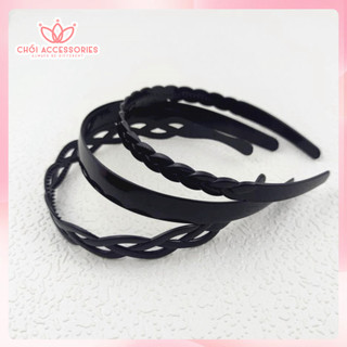 Bờm tóc nhựa đen Chồi accessories, cài tóc nhựa có răng không gãy tóc màu đen nhiều kiểu - K218