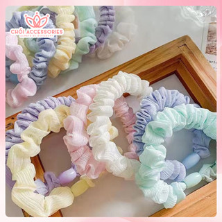 Buộc tóc nơ buộc tóc scrunchies vải mềm nhiều màu sắc co giãn Chồi accessories - K034