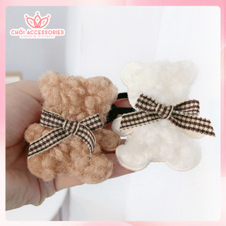 Kẹp tóc gấu lông xù xinh xắn Chồi accessories, kẹp tóc cho bé đáng yêu K405