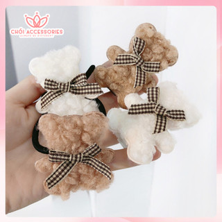 Kẹp tóc gấu lông xù xinh xắn Chồi accessories, kẹp tóc cho bé đáng yêu K405