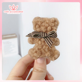Kẹp tóc gấu lông xù xinh xắn Chồi accessories, kẹp tóc cho bé đáng yêu K405