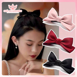 Set 2c Kẹp tóc nơ lụa đáng yên dành cho nữ và trẻ em kiểu Hàn Quốc Chồi accessories Y075