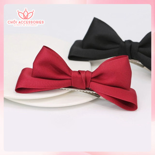 Set 2c Kẹp tóc nơ lụa đáng yên dành cho nữ và trẻ em kiểu Hàn Quốc Chồi accessories Y075