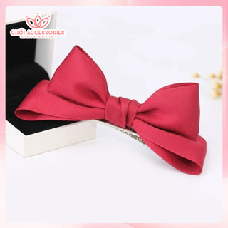 Set 2c Kẹp tóc nơ lụa đáng yên dành cho nữ và trẻ em kiểu Hàn Quốc Chồi accessories Y075