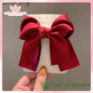 Cặp tóc nơ lụa ruy băng cặp tóc nữ tính rủ dài Chồi accessories nhiều màu kiểu Hàn Quốc - Y102