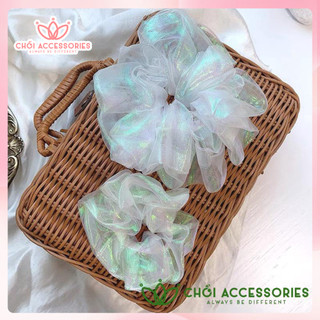 Buộc tóc nơ scrunchies bóng trong size to Chồi accessories phong cách Hàn Quốc - Y069