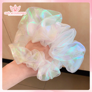 Buộc tóc nơ scrunchies bóng trong size to Chồi accessories phong cách Hàn Quốc - Y069