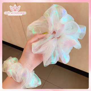 Buộc tóc nơ scrunchies bóng trong size to Chồi accessories phong cách Hàn Quốc - Y069