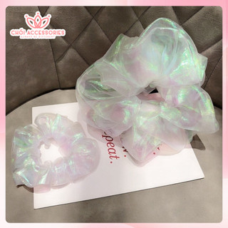 Buộc tóc nơ scrunchies bóng trong size to Chồi accessories phong cách Hàn Quốc - Y069