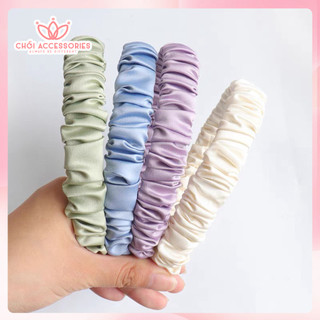 Bờm tóc lụa bờm tóc nữ nhún 2,5cm bản lớn nhiều màu Hàn Quốc Chồi accessories - Y116