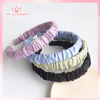 Bờm tóc lụa bờm tóc nữ nhún 2,5cm bản lớn nhiều màu Hàn Quốc Chồi accessories - Y116
