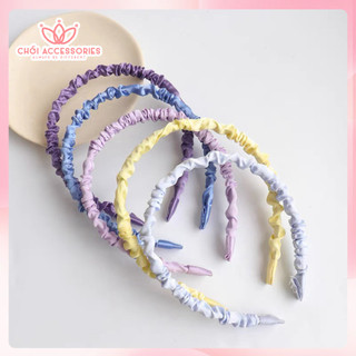 Bờm tóc lụa bờm tóc nữ nhún 2,5cm bản lớn nhiều màu Hàn Quốc Chồi accessories - Y116