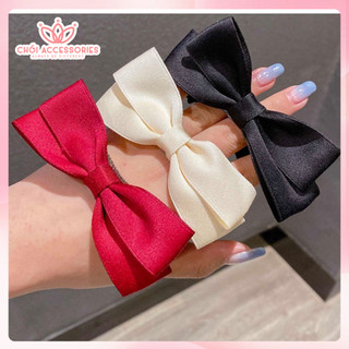 Set 2 kẹp tóc nơ nhỏ xinh xắn cho bé gái màu đen và trắng Chồi accessories - Y059