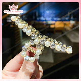 Cặp Tóc Đính Đá và Hạt Trai Nhân Tạo Thời Trang Chồi accessories Phong Cách Dành Cho Bạn Nữ