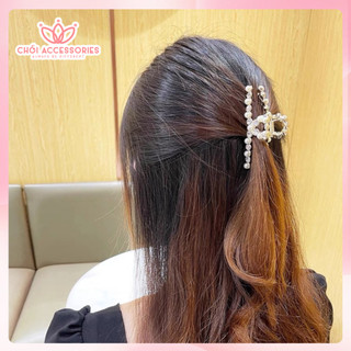 Cặp Tóc Đính Đá và Hạt Trai Nhân Tạo Thời Trang Chồi accessories Phong Cách Dành Cho Bạn Nữ