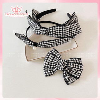 Cặp tóc nơ Chồi accessories, kẹp tóc nơ caro nữ đáng yêu nhiều phong cách - Y089
