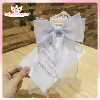Buộc tóc nữ, buộc tóc nơ ruy băng bèo rủ đuôi dài thời trang Chồi accessories - Y074