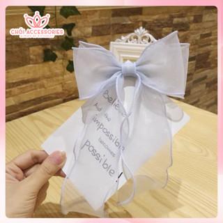 Buộc tóc nữ, buộc tóc nơ ruy băng bèo rủ đuôi dài thời trang Chồi accessories - Y074