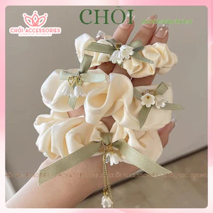 Dây Buộc Tóc Scrunchies đính nơ Chồi accessories Cho Bạn Nữ K277