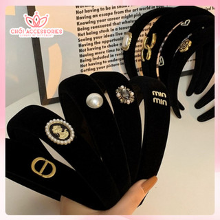 Bờm Tóc Nhung Đen Chất Dày Chồi accessories Phong Cách Hiện Đại Cho Bạn Nữ K116