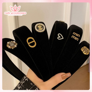 Bờm Tóc Nhung Đen Chất Dày Chồi accessories Phong Cách Hiện Đại Cho Bạn Nữ K116