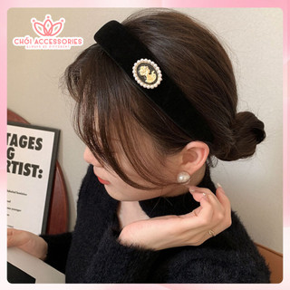 Bờm Tóc Nhung Đen Chất Dày Chồi accessories Phong Cách Hiện Đại Cho Bạn Nữ K116